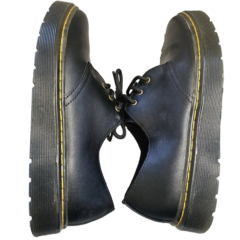 Docs Dr Martens Black Leather Zavalalo Oxfords Lace Up Shoes Mens 8 Womens 9